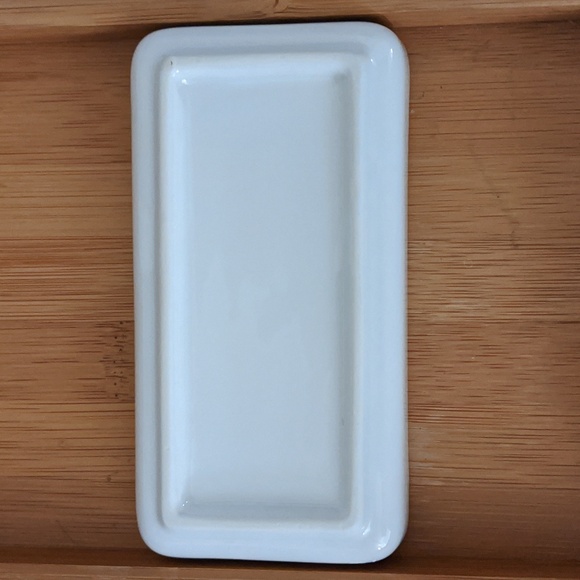 Arbonne Vintage White Rectangular Trinket Tray Soap Dish Porcelain rare - Picture 2 of 4
